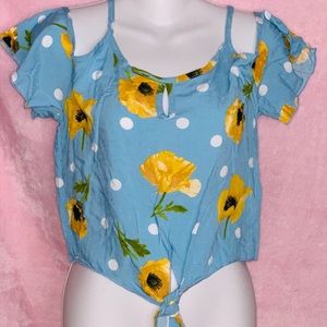 light blue floral shirt